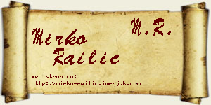 Mirko Railić vizit kartica